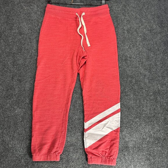 J Crew Vintage Cotton Terry Jogger Womens Small Stripe Pull On Tie Elastic Cuff - Picture 1 of 7